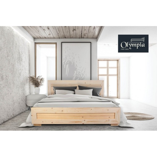 מיטה עשויה עץ אורן מלא עם ראש מיטה, במבחר צבעים  כולל מזרן קפיצים מתנה דגם 5017 משלוח חינם