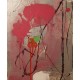 ציור אמנות אבסטרקט של האומן משה ליידר-קולאז',צבע זכוכית ,אקרילית מידה 30/30 ס''מ על בד קנווס משלוח חינם