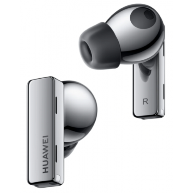 Huawei FreeBuds Pro Bluetooth wireless headphones with silver/black microphone featuring free shipping charging cover
