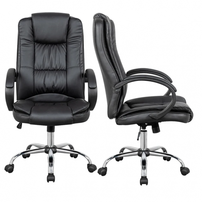 Luxurious-looking executive chair and rich leather upholstery