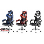 כיסא גיימינג/גיימרים אורתופדי NINJA Extrim PRO 3עם מבנה ארגונומי ומשענת גבוהה, מגוון צבעים לבחירה משלוח חינם