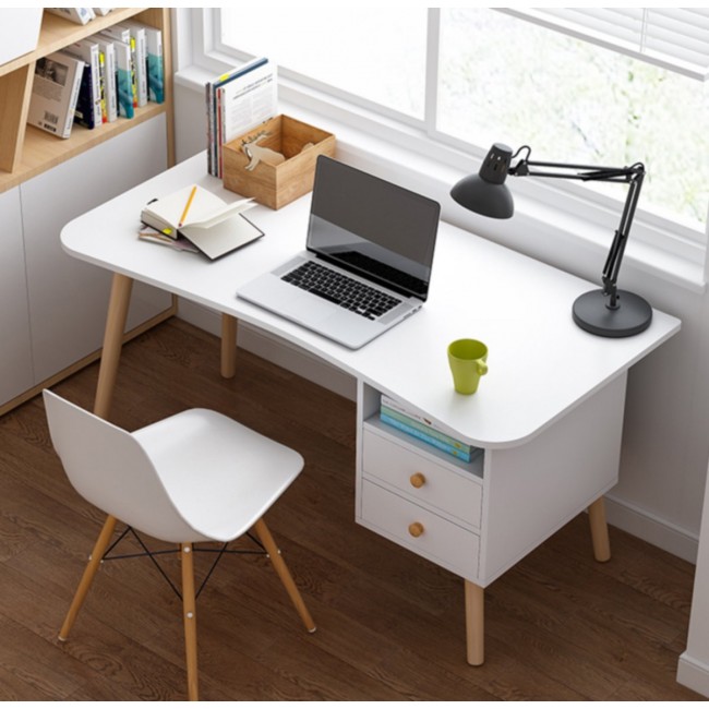 שולחן מחשב בעיצוב נורדי קלאסי עם מגירות איחסון רוחב 100 ס"מ דגם GLEEANI משלוח חינם