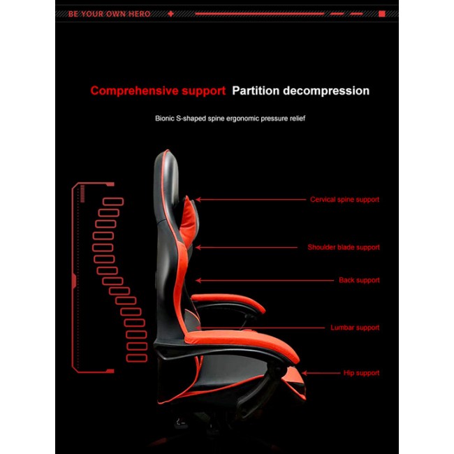 High-back gaming chair with two support cushions Model PRO4