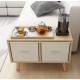 Side locker with a pair of storage drawers and full leni wooden legs Free shipping
