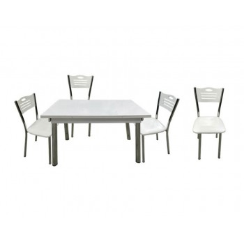 פינת אוכל עם שולחן  110-70/75 ס"מ נפתח עד 170 ס"מ כולל 4 כיסאות    משלוח חינם