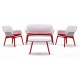 Ретро-дизайн балкон и сад сидения системы, показывая 2 одного кресла и BICA итальянского сделал белый серый / красный стол на выбор для бесплатной доставки