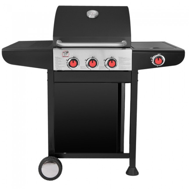 Gas grill 3 burners including a powerful side stove includes 40,000BTU stainless steel burners, including buffalo chef's portable wheels free shipping