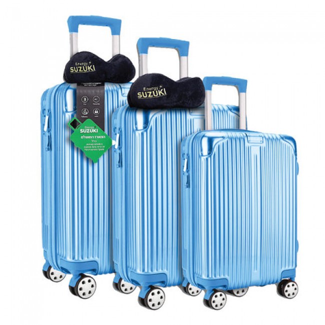 סוזוקי טרמינל סט 3 מזוודות שחור 2 כריות ומשקל SUZUKI Energy ב 5 צבעים לבחירה!  משלוח חינם
