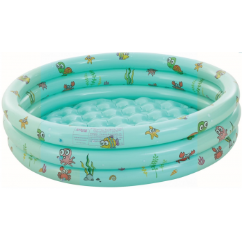 בריכה מתנפחת לילדים בקוטר 100/42 ס"מ עם הדפס קרקעית ים - ב 3 צבעים לבחירה כחול,ורוד,ירוק  משלוח חינם