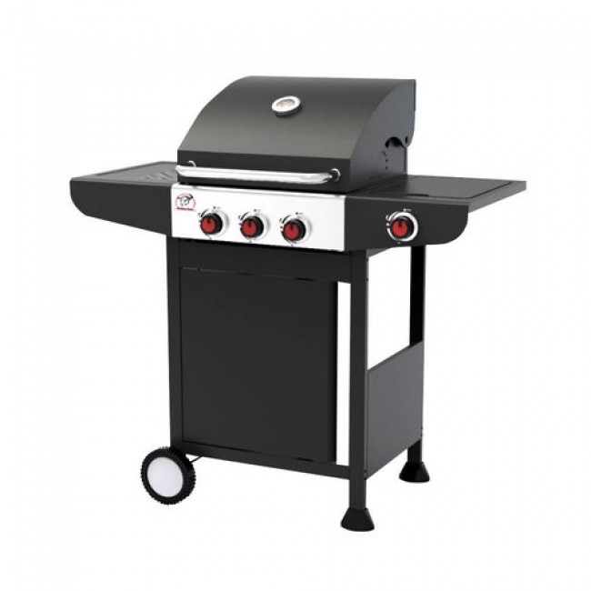 Gas grill 3 burners including a powerful side stove includes 40,000BTU stainless steel burners, including buffalo chef's portable wheels free shipping