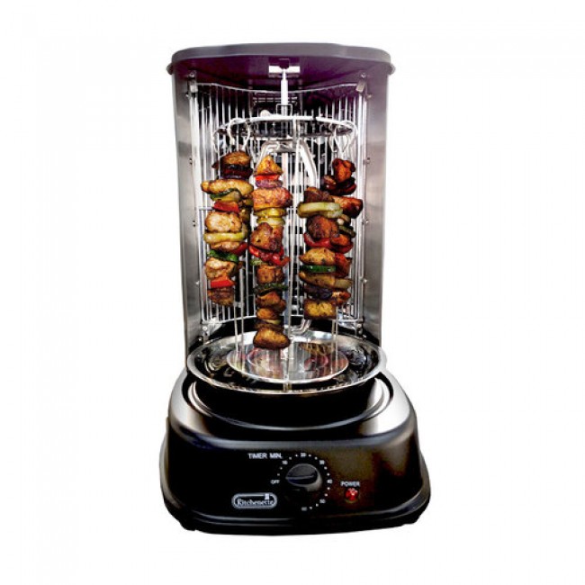 Professional home shawarma device a huge 21 liter volume combined with stainless steel with 7 skewers including shawarma skewer and a gift spoon collecting La Kitchenette free shipping
