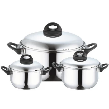 6 piece stainless steel pot set sizes 16/20/24 cm 6 piece stainless steel pot set sizes 16/20/24 cm