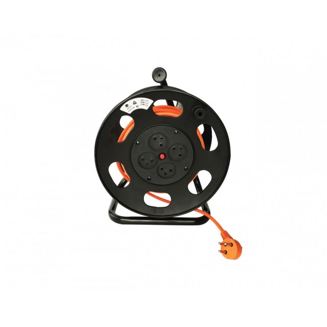 50-meter extension cable drum with 4 sockets and depreciation button - free shipping
