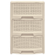 Rattan style designed giron with 3 drawers in a variety of colors to choose from