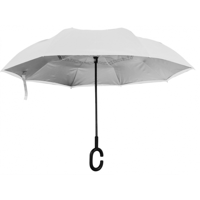 A pair of smart umbrellas that open upside down - strong wind-resistant double stitching with a stainless aluminum mechanism