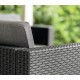 Raten-finish balcony and garden seating system, featuring 2 single armchairs double sofa and Italian-made guest table for free delivery