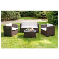 شرفة ذات نهاية معدل ونظام جلوس حديقة، ويضم 2 كرسيين مفردين أريكة مزدوجة وطاولة ضيوف إيطالية الصنع للتسليم المجاني