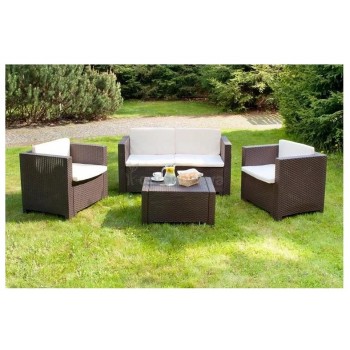 מערכת ישיבה למרפסת ולגינה בגימור ראטן, הכוללת 2 כורסאות יחיד  ספה זוגית ושולחן אירוח תוצרת איטליה משלוח חינם מערכת ישיבה למרפסת ולגינה בגימור ראטן, הכוללת 2 כורסאות יחיד  ספה זוגית ושולחן אירוח תוצרת איטליה משלוח חינם