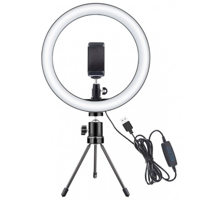 30 cm professional ring lighting with powerful LED lighting including desktop tripod and free delivery phone stand