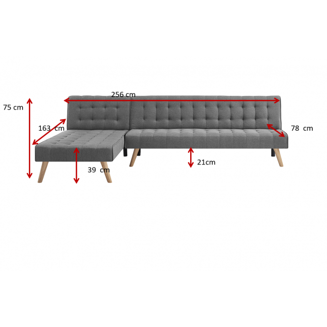 Classic designed corner sofa that opens to chais free shipping bed