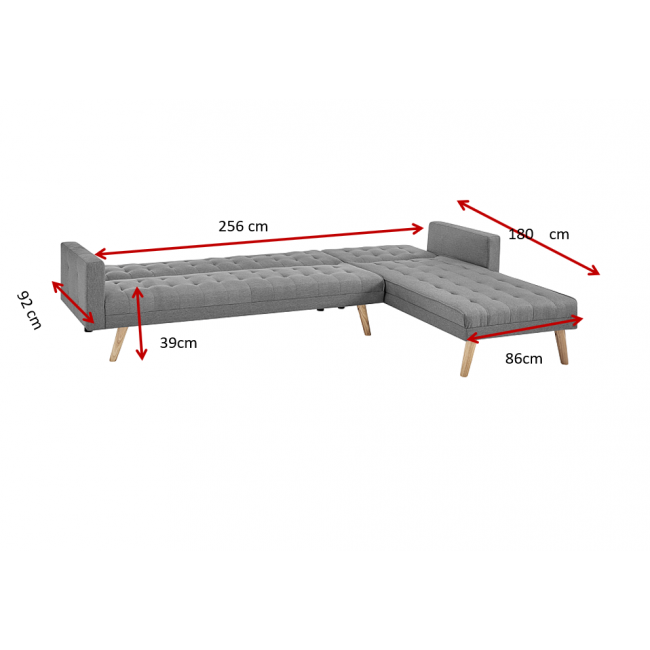 מערכת ישיבה פינתית עם ידיות-נפתחת למיטה דגם MANHATTAN משלוח חינם