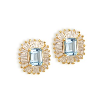 עגילי טופז המקוריים ציפוי זהב כפול משלוח חינם