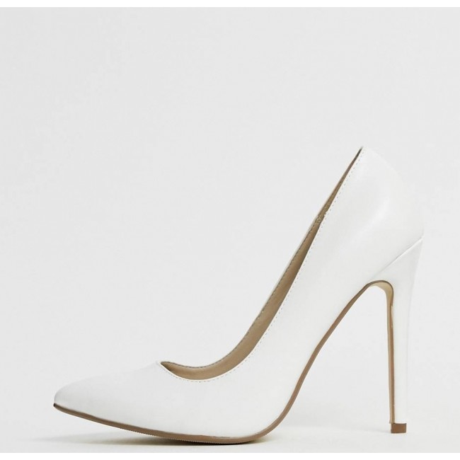נעלי עקב אלגנט לנשים בצבע לבן-משלוח חינם