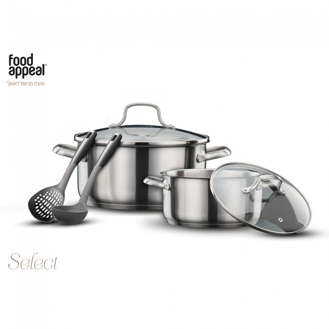 6-piece set featuring a 24 and 20 pot and a pair of six pieces made of stainless steel from the select free shipping series