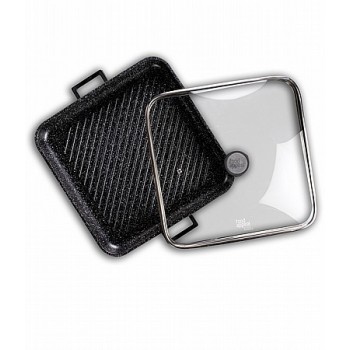 פלטת גריל עם מכסה זכוכית 34/34 ס"מ BLACK MARBLE משלוח חינם פלטת גריל עם מכסה זכוכית 34/34 ס"מ BLACK MARBLE משלוח חינם