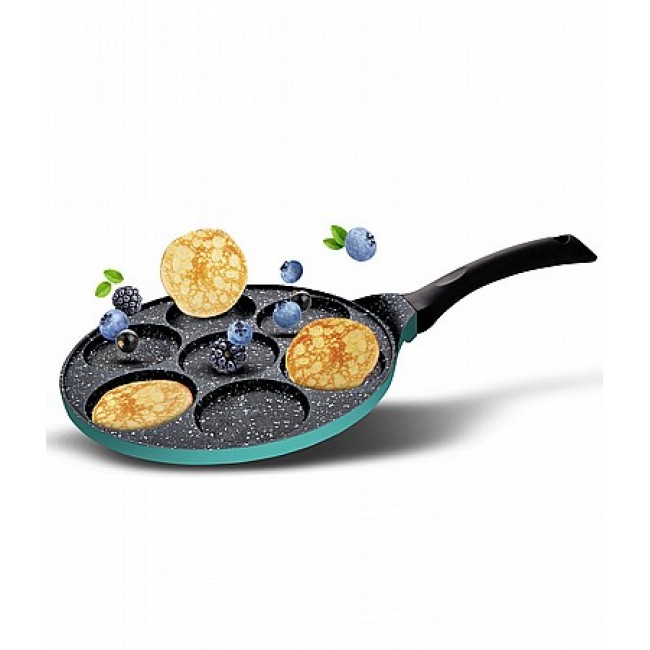 Pancake Pan 7 Sockets 26cm BLACK MARBLE In a Selection of Colors Free Shipping