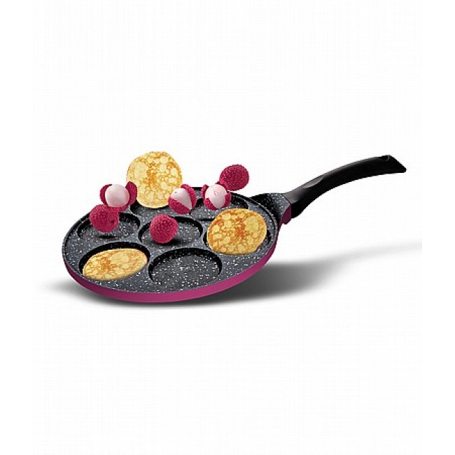 Pancake Pan 7 Sockets 26cm BLACK MARBLE In a Selection of Colors Free Shipping