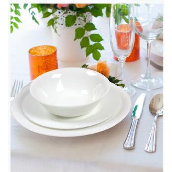 18-кусок WHITE MOON-набор столовой круглые тарелки в чистом и элегантном дизайне в ярко-белый оттенок, который не угорь бесплатная доставка