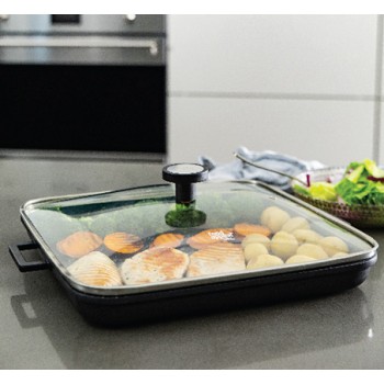 34X34 cm BLACK MARBLE Glass Cover Grill Palt by Food appeal Free Shipping 34X34 cm BLACK MARBLE Glass Cover Grill Palt by Food appeal Free Shipping