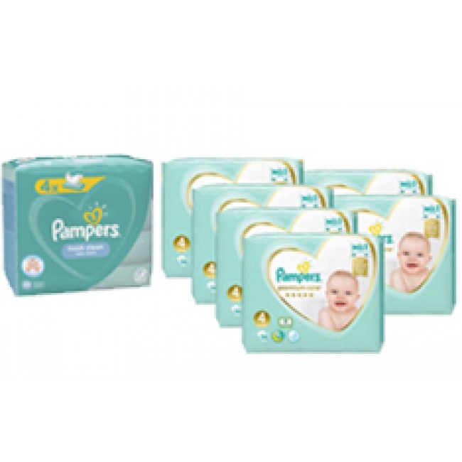 Savings Package 6 Packs Pampers Premium Cold Diapers Including 12 Pack Wipes Free Shipping