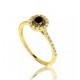 14 karat gold ring studded with 0.50 carat black diamond and 0.25 carat white diamonds-free shipping