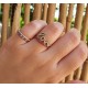 טבעת זרת זרקונים צבעוניות בזהב 14 קרט משלוח חינם