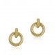 14K gold earrings threaded into each other