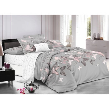   סט מצעים מבד 100 אחוז כותנה סרוקה פרקל מיוצר מצפיפות חוטים גבוהה לתחושה רכה ומפנקת דגם6003      