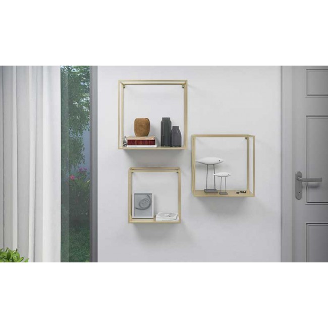 Trio of two-color square shelves to choose from for free shipping
