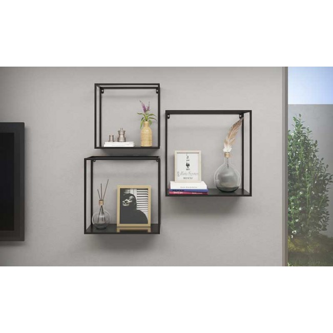 Trio of two-color square shelves to choose from for free shipping