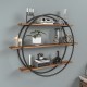 Iron-rated rounded stand combined with natural wood mirror shelves in a quality Cézanne free shipping finish