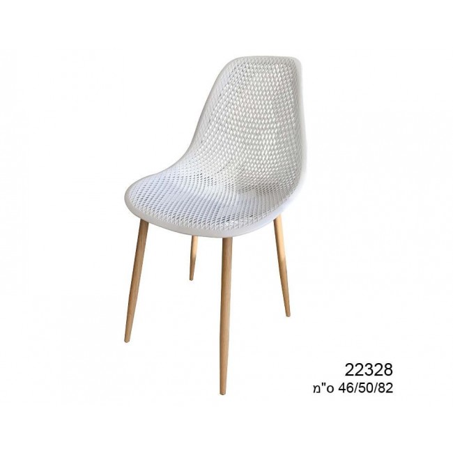 סט 4 כסאות מעוצבים בצבע לבן 