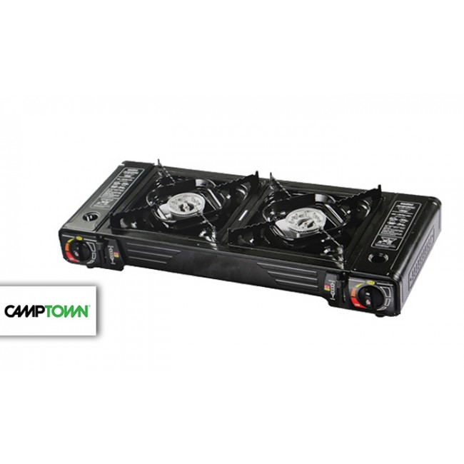 CAMPTOWN Double Portable Gas Stove Made of Metal With Home Flames for Free Shipping Cooking