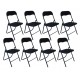 8 Folding Chairs Seat skye Black padded free Shipping