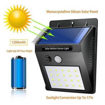 זוג תאורות סולארית עם חיישן תנועה, תאורה נטענת סולארית בעל טווח של 3 מטר ו-120 מעלות משלוח חינם