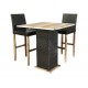 Table set and a pair of garden bar sto chairs made of rattan combined with camptown brown wood free shipping