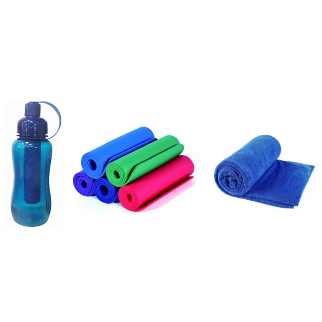 Yoga set including: yoga mat, Draypit Extreme towel and sports bottle with ice Free shipping