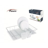 מייבש כלים שטוח עם מגש לניקוז מים, בציפוי ניקל משלוח חינם