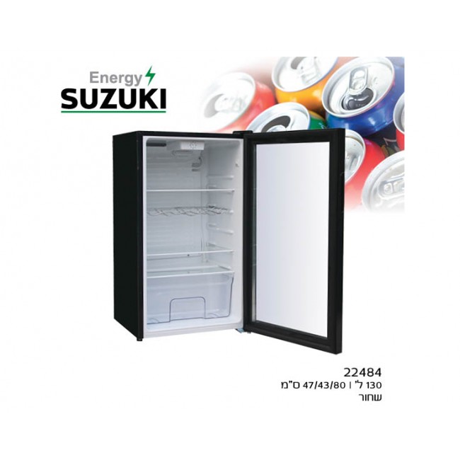 מקרר משרדי/מקרר יין בצבע שחור עם דלת זכוכית SUZUKI משלוח חינם
