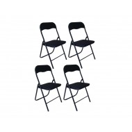  4 كراسي قابلة للطي Masakai مبطن الشحن الأسود مجانا